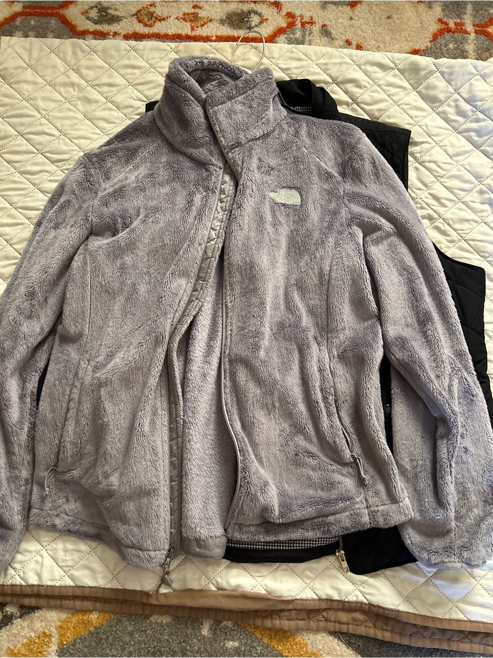 The North Face Women's Plush Teddy Fleece Jacket — Light Gray